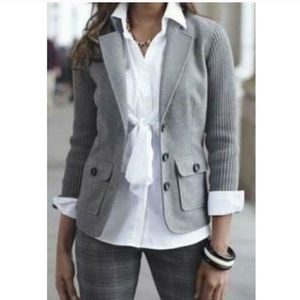 Cabi Gray Sweater Blazer Half and Half Jacket 119.